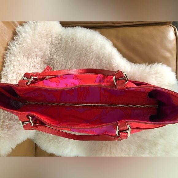 Kate Spade Tropical Red and Pink Floral Medium Tote Bag - Picture 7 of 10